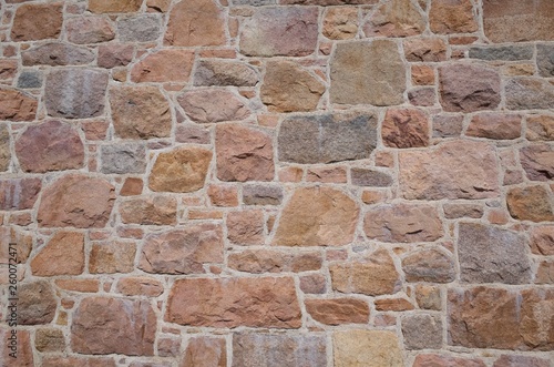 Jersey pink granite wall, U.K.