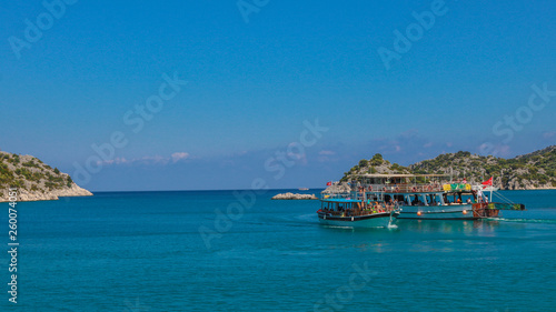 Boat ride next to Kekova islands. Near Antalya Turkey. Shoot in July 2018