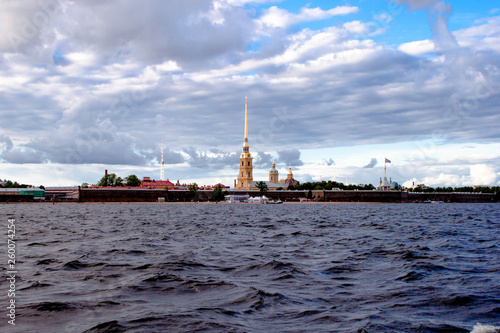 Saint Petersburg, Russia - September 11, 2018: View of the Admiralty from the Neva river © geniousha