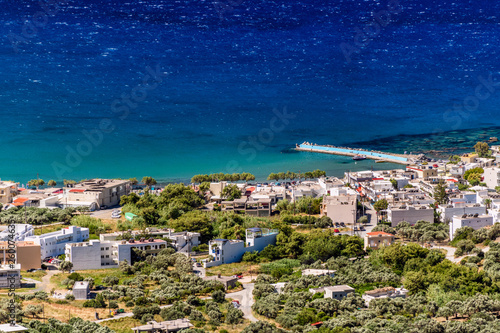 Beautiful view to cretan beaches from the top on Crete island, Greece