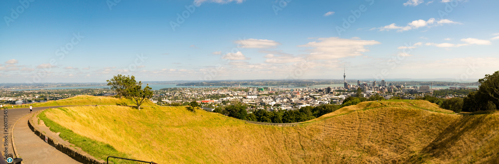 Volcano crater in Auckland, New Zealand