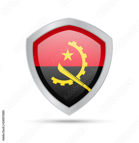 Free Download Shield with Angola flag on white background. - GFXLoad