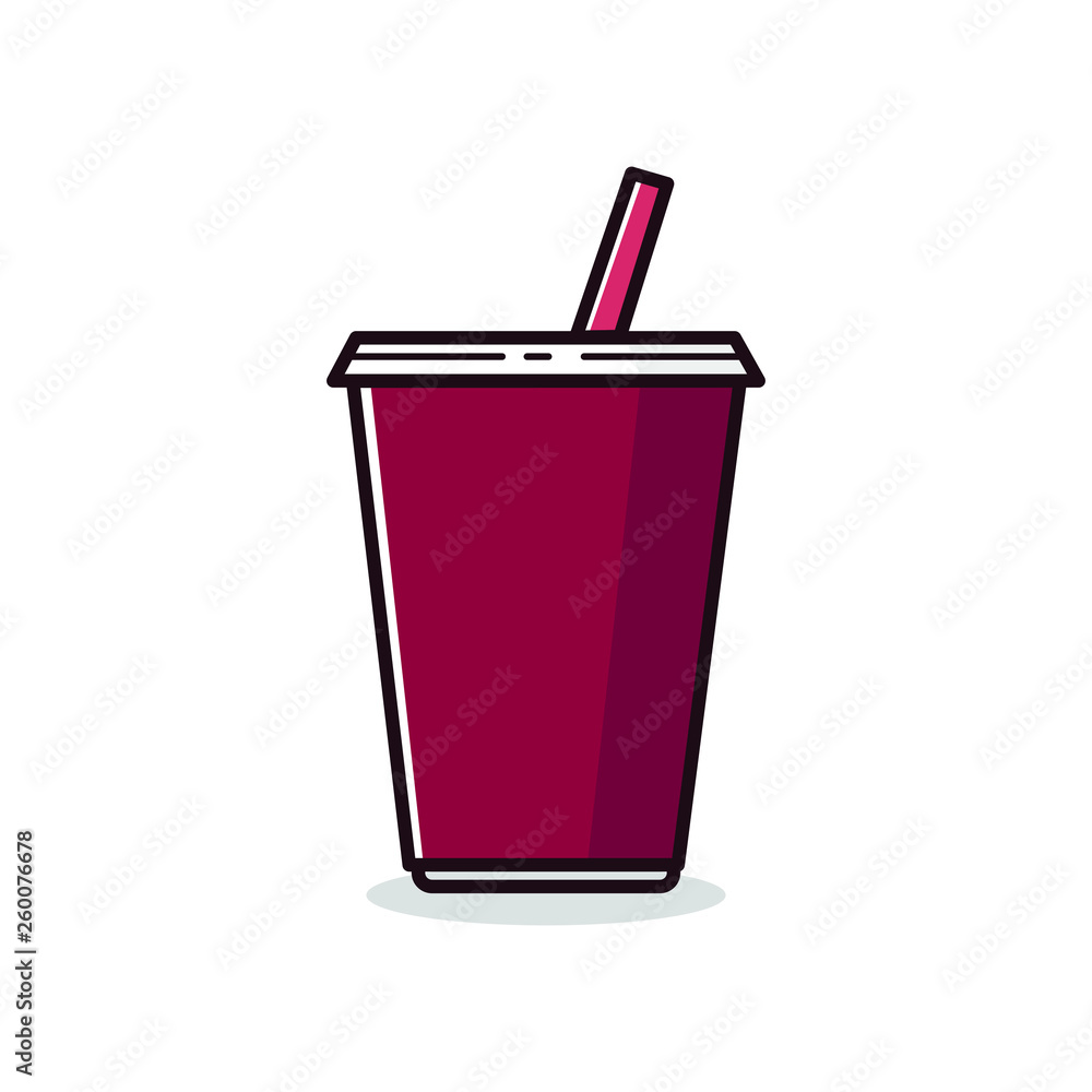 Grape Soft drink Vector Illustration Flat Design