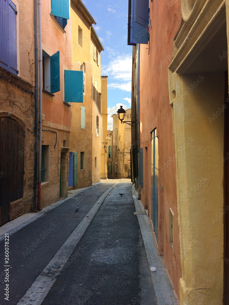 narrow street in the medieval city of Pertuis, Provence, France