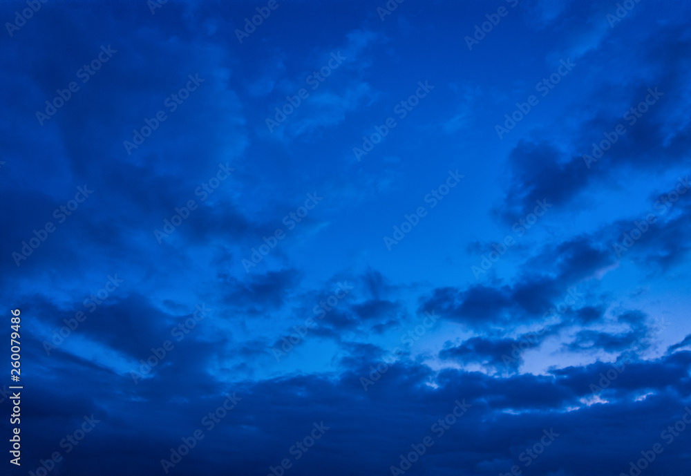 dramatic cloudy sunset sky blue hour background Stock Photo | Adobe Stock