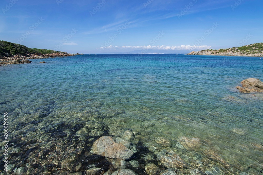 Panorama of La Ficaccia beach in Sardinia