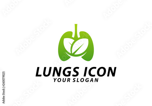 Nature Lungs logo concept, Lungs Health logo template, Lung care logo vector, Icon Symbol