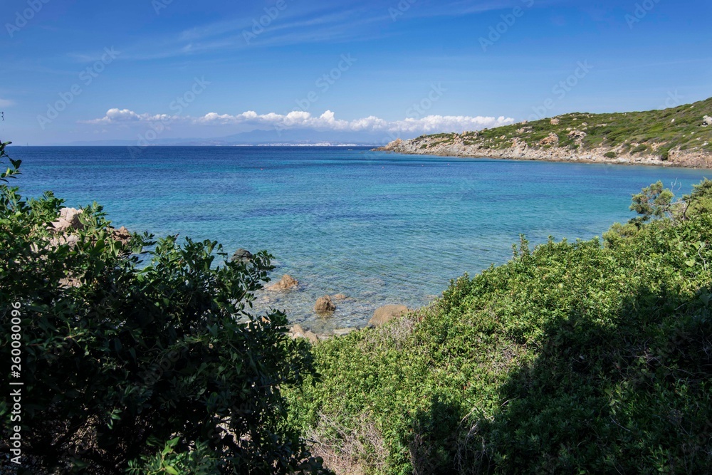Panorama of La Ficaccia beach in Sardinia Panorama of La Ficaccia beach in Sardinia