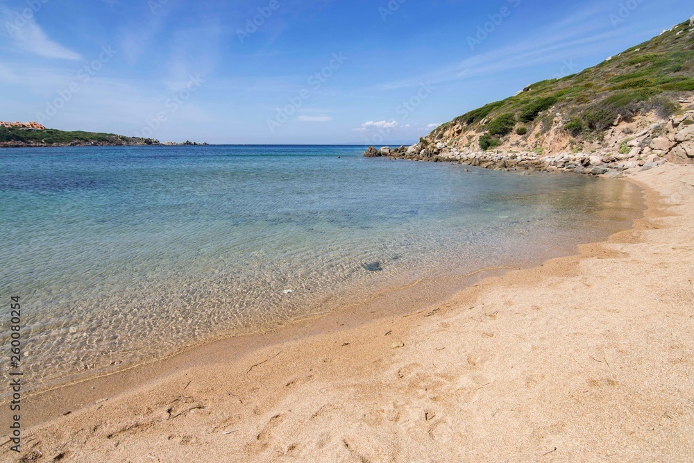 Panorama of La Ficaccia beach in Sardinia