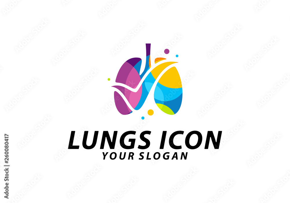 Lungs Check logo concept vector, Health lungs logo Template, Lungs Care logo, Icon Symbol