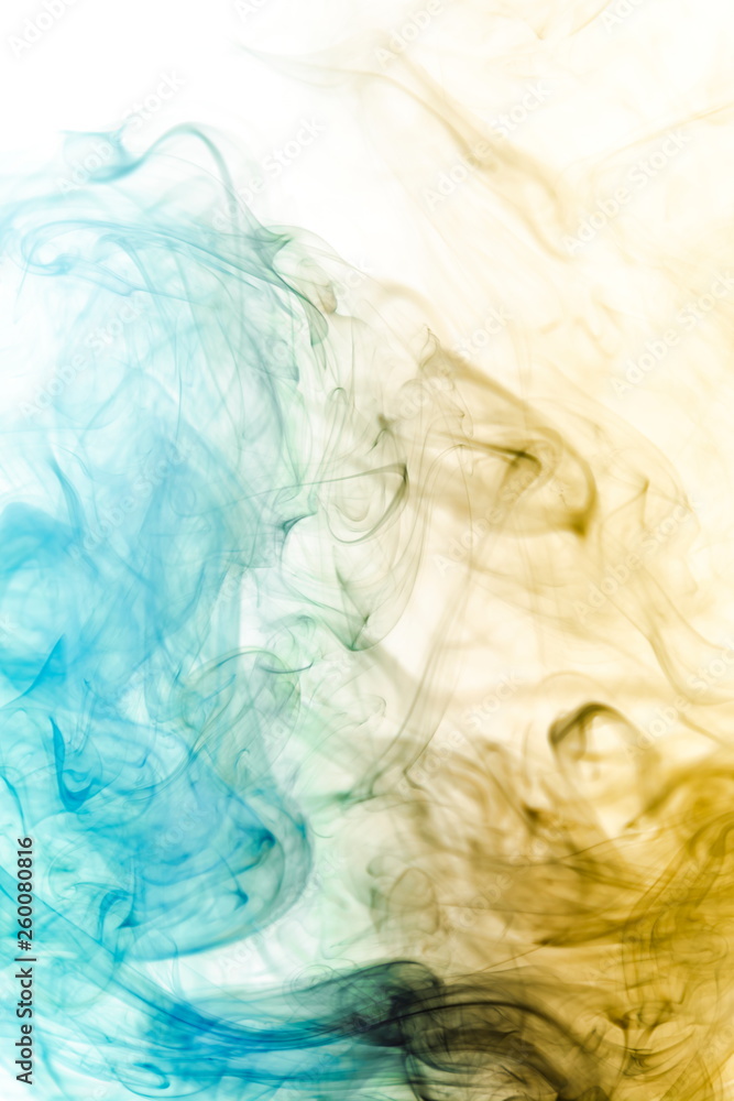Fototapeta premium Colored smoke on white background