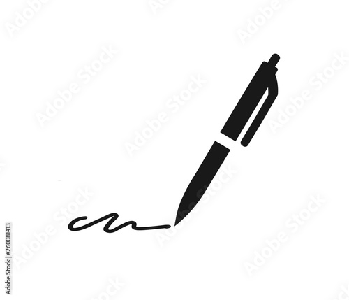 Modern sign icon with pen photo