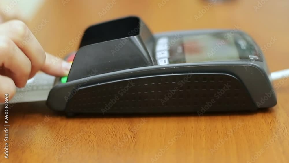 POS terminal payment by credit card enter pin code POS terminal payment by credit card enter pin code
