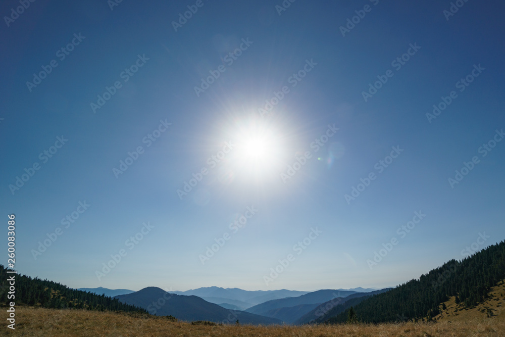 Fototapeta premium Landscape of the Ukrainian Carpathian Mountains, Chornohora