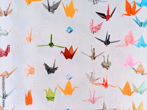 Japanese origami hanging and colorful