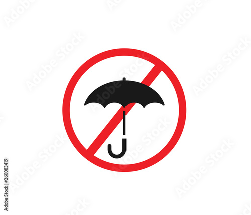 Umbrella not allow icon vector 