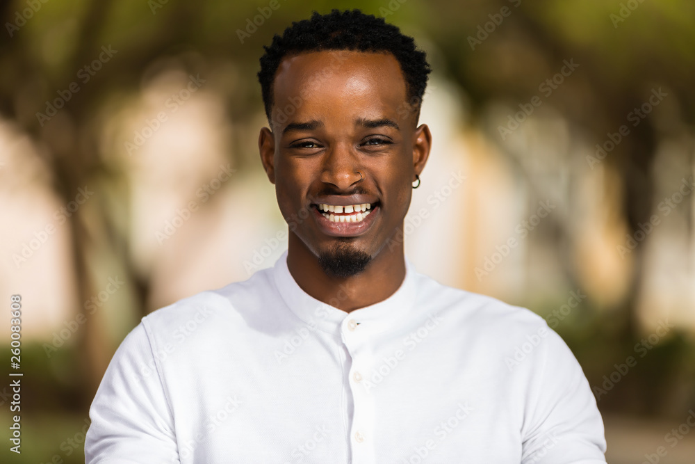 Outdoor portrait of a Young black African American men Outdoor portrait of a Young black African American men