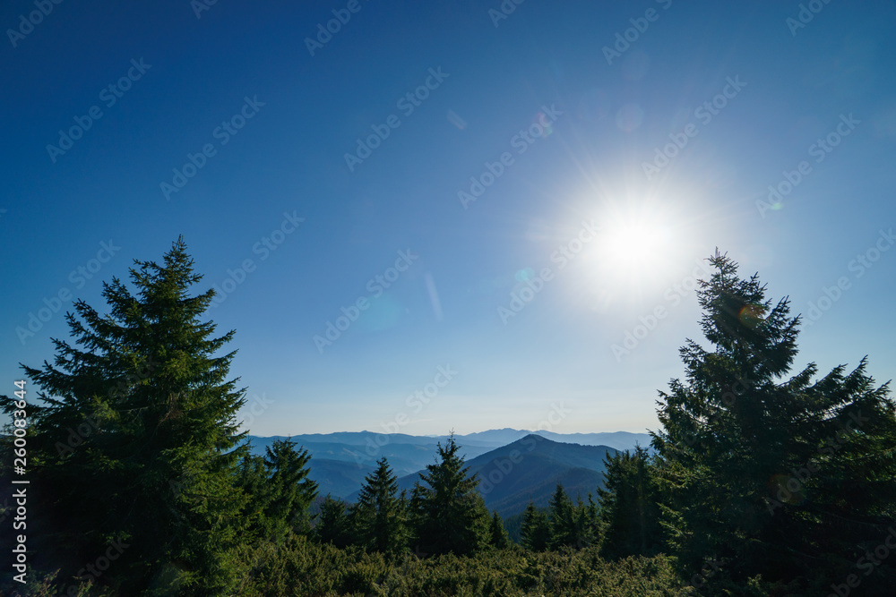 Fototapeta premium Landscape of the Ukrainian Carpathian Mountains, Chornohora