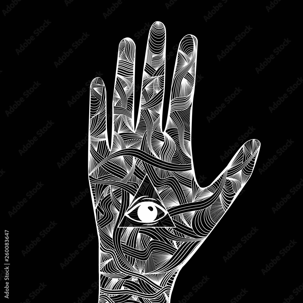 Fototapeta premium Creative black mandala hand background