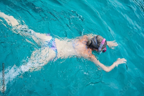 Girl Swimming with Sub Mask