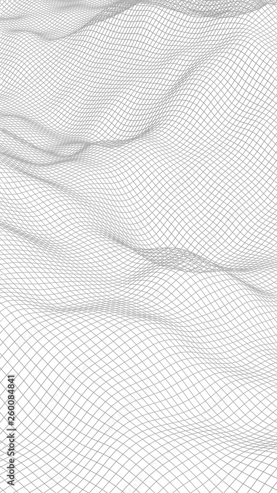 custom made wallpaper toronto digitalAbstract landscape on a white background. Cyberspace grid. Hi-tech network. 3d technology illustration