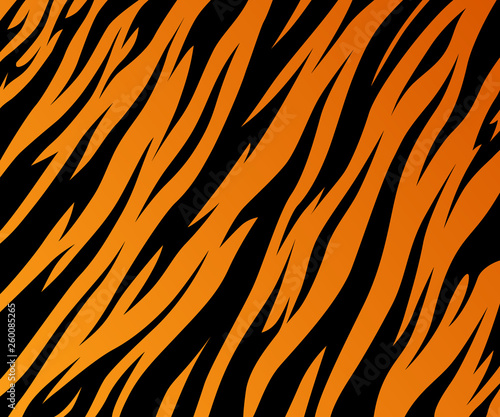 Tiger texture abstract background orange black. Vector jungle strip