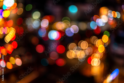 abstact blur bokeh of Evening traffic jam on road in city., night scene., Blur Images not Focus