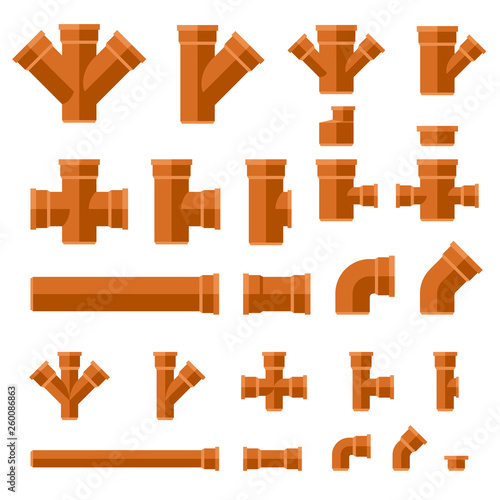 Brown sewage pipes