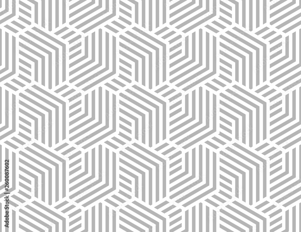 Abstract geometric pattern with stripes, lines. Seamless vector background. White and grey ornament. Simple lattice graphic design. Abstract geometric pattern with stripes, lines. Seamless vector background. White and grey ornament. Simple lattice graphic design.
