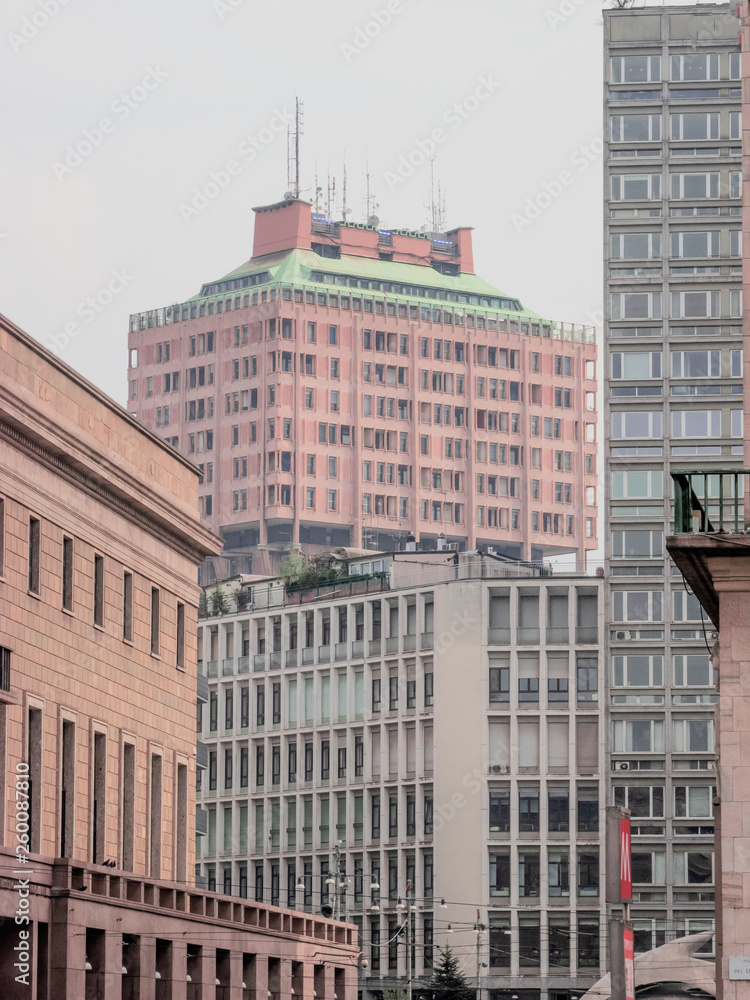 Fototapeta premium Milan - Italy, modern buildings with offices among the downtown skyscrapers