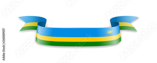 Rwanda flag in the form of wave ribbon.