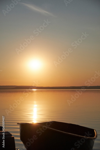 Fishing boat shore at sunset © Eduard Vladimirovich