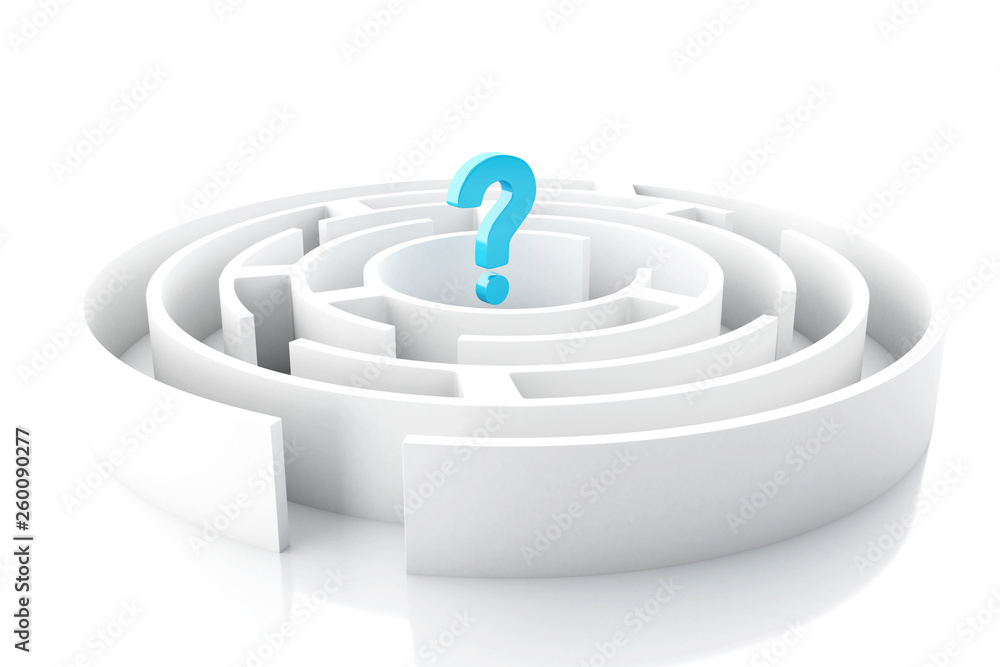 3d Question mark in Circular Maze 3d Question mark in Circular Maze