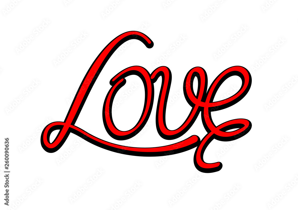 inscription love, typography design inscription love, typography design