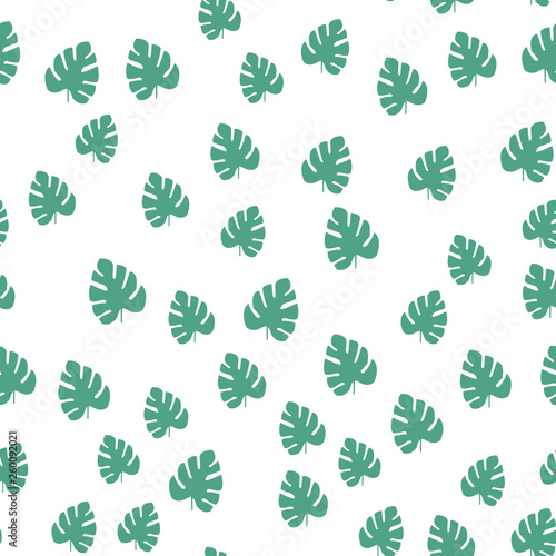 Seamless vector Pattern with different leaves. Floral decoration.