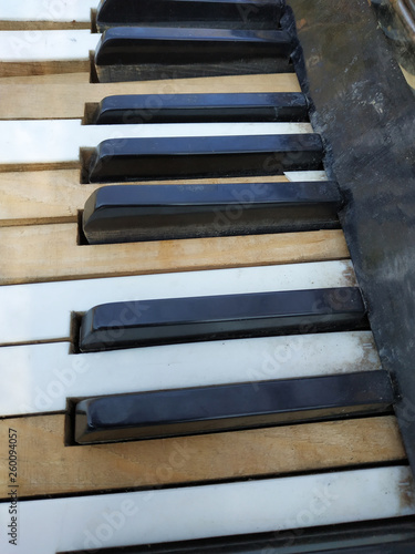 Old piano keys,music background