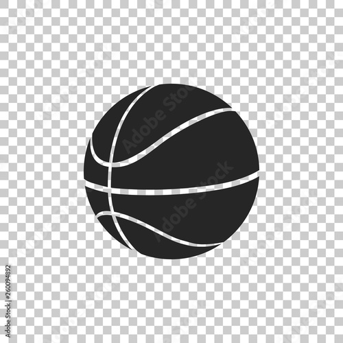 Basketball ball icon isolated on transparent background. Sport symbol. Flat design. Vector Illustration