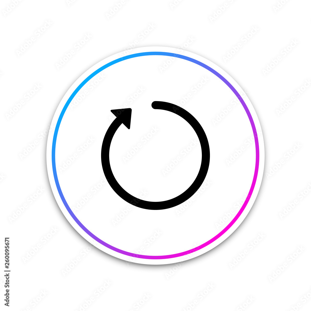 Refresh icon isolated on white background. Circle white button. Vector Illustration Refresh icon isolated on white background. Circle white button. Vector Illustration