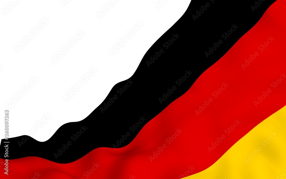 Flag of Germany. Wide format 3D illustration. State symbol of the Federal Republic of Germany. 3D rendering Flag of Germany. Wide format 3D illustration. State symbol of the Federal Republic of Germany. 3D rendering