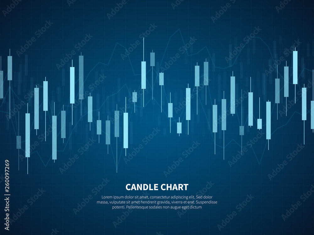 Candle chart. Growth graph investment finance business marketing trends bearish accounting price digital trade index, vector design