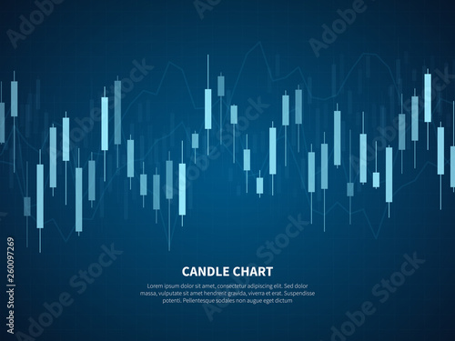 Candle chart. Growth graph investment finance business marketing trends bearish accounting price digital trade index, vector design