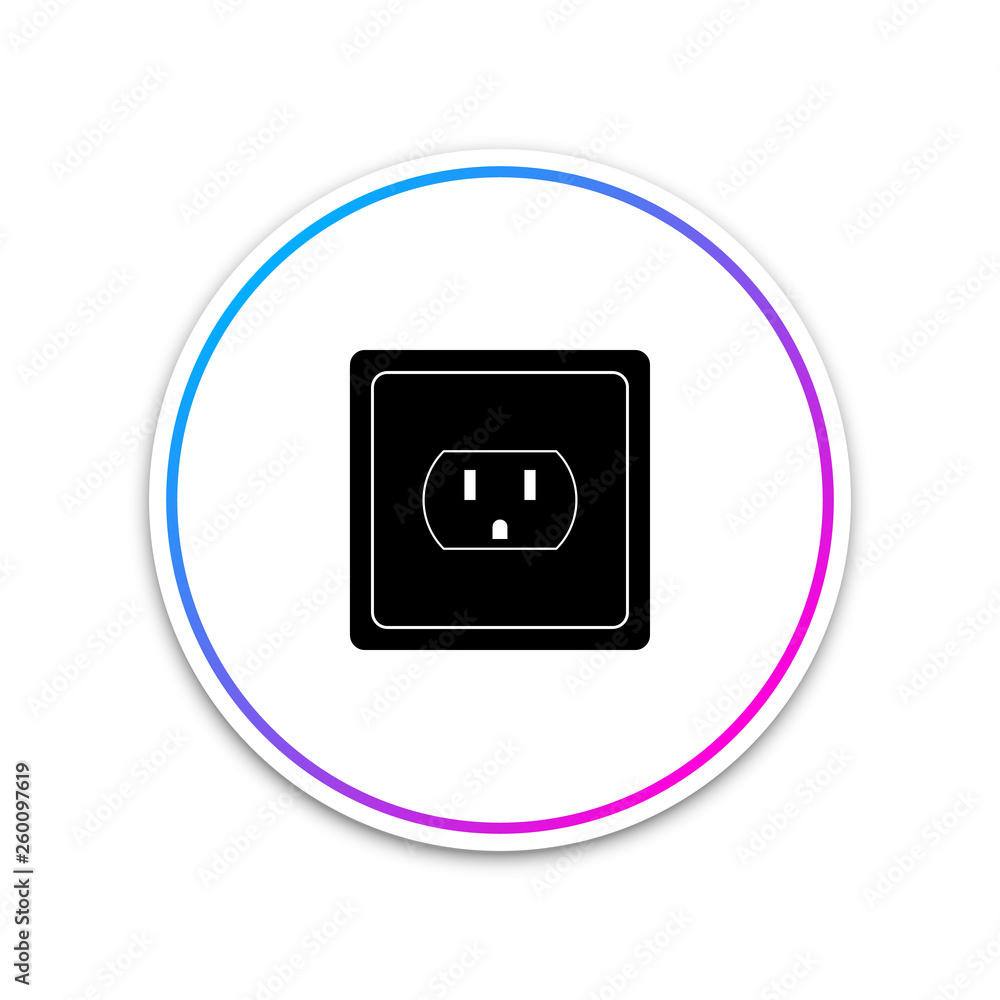 Electrical outlet in the USA icon isolated on white background. Power socket. Circle white button. Vector Illustration Electrical outlet in the USA icon isolated on white background. Power socket. Circle white button. Vector Illustration