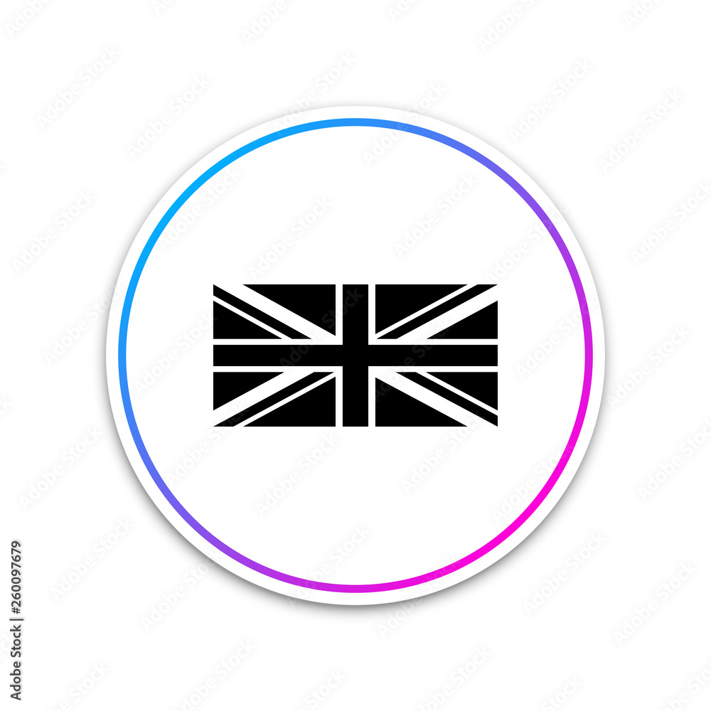 Flag of Great Britain icon isolated on white background. UK flag sign. Official United Kingdom flag sign. British symbol. Circle white button. Vector Illustration Flag of Great Britain icon isolated on white background. UK flag sign. Official United Kingdom flag sign. British symbol. Circle white button. Vector Illustration