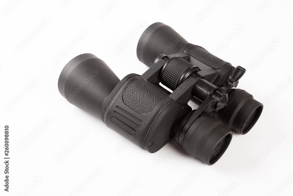 Black binoculars isolated on white background Black binoculars isolated on white background