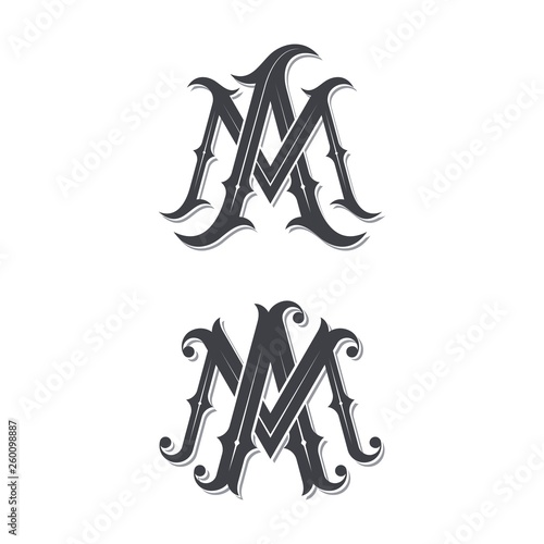 MA vintage monogram logo.