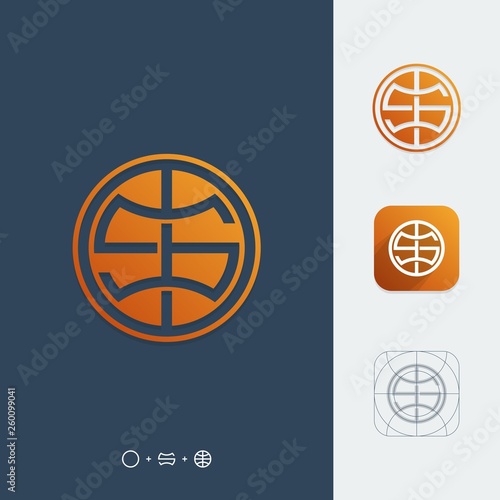 OS basketball logo concept.