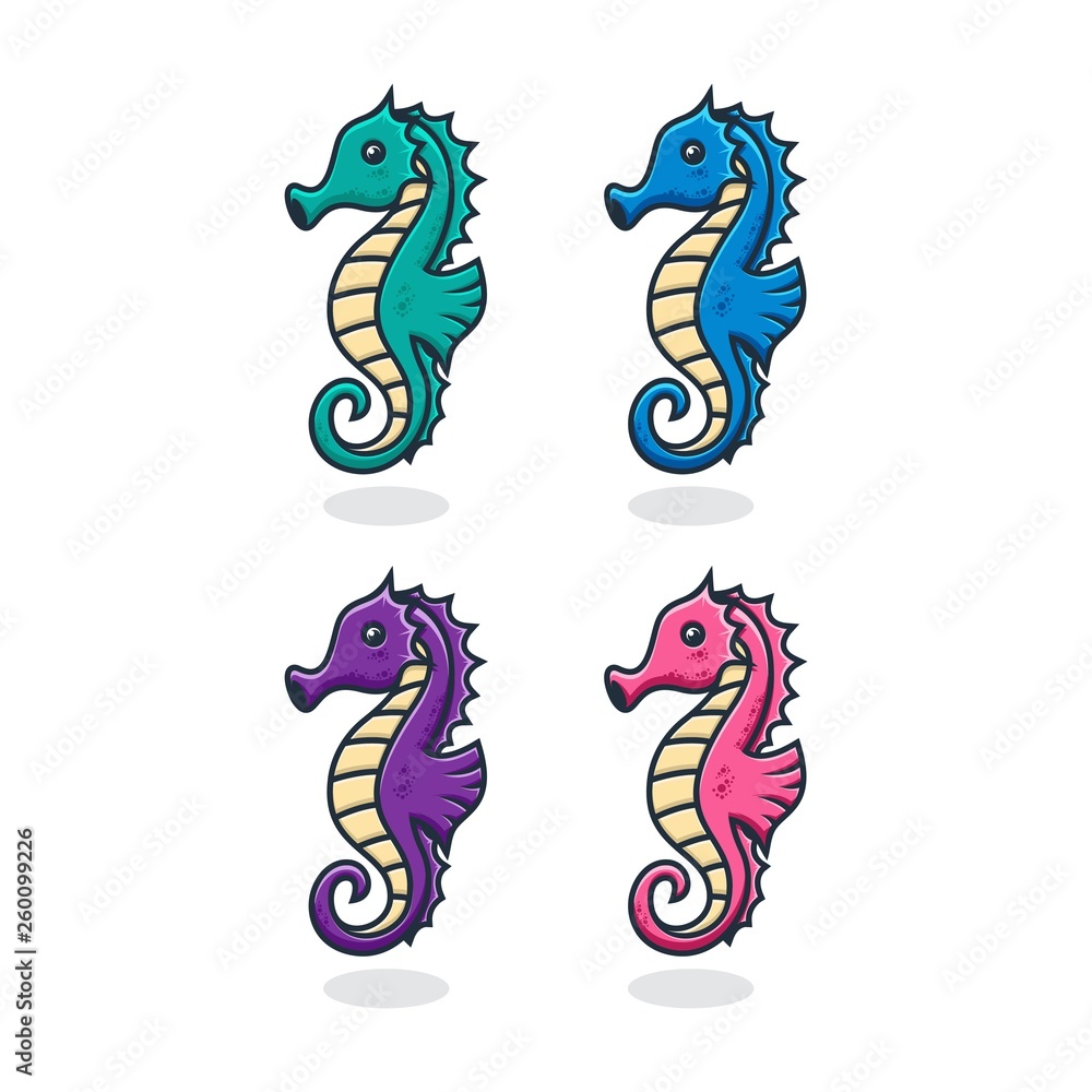 Obraz premium seahorses logo icon concept.
