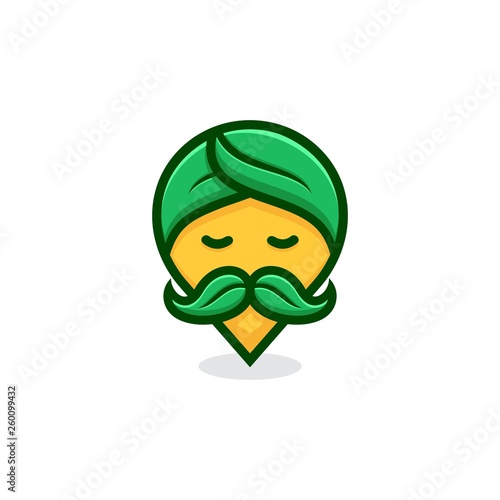 nature pin guru logo concept.