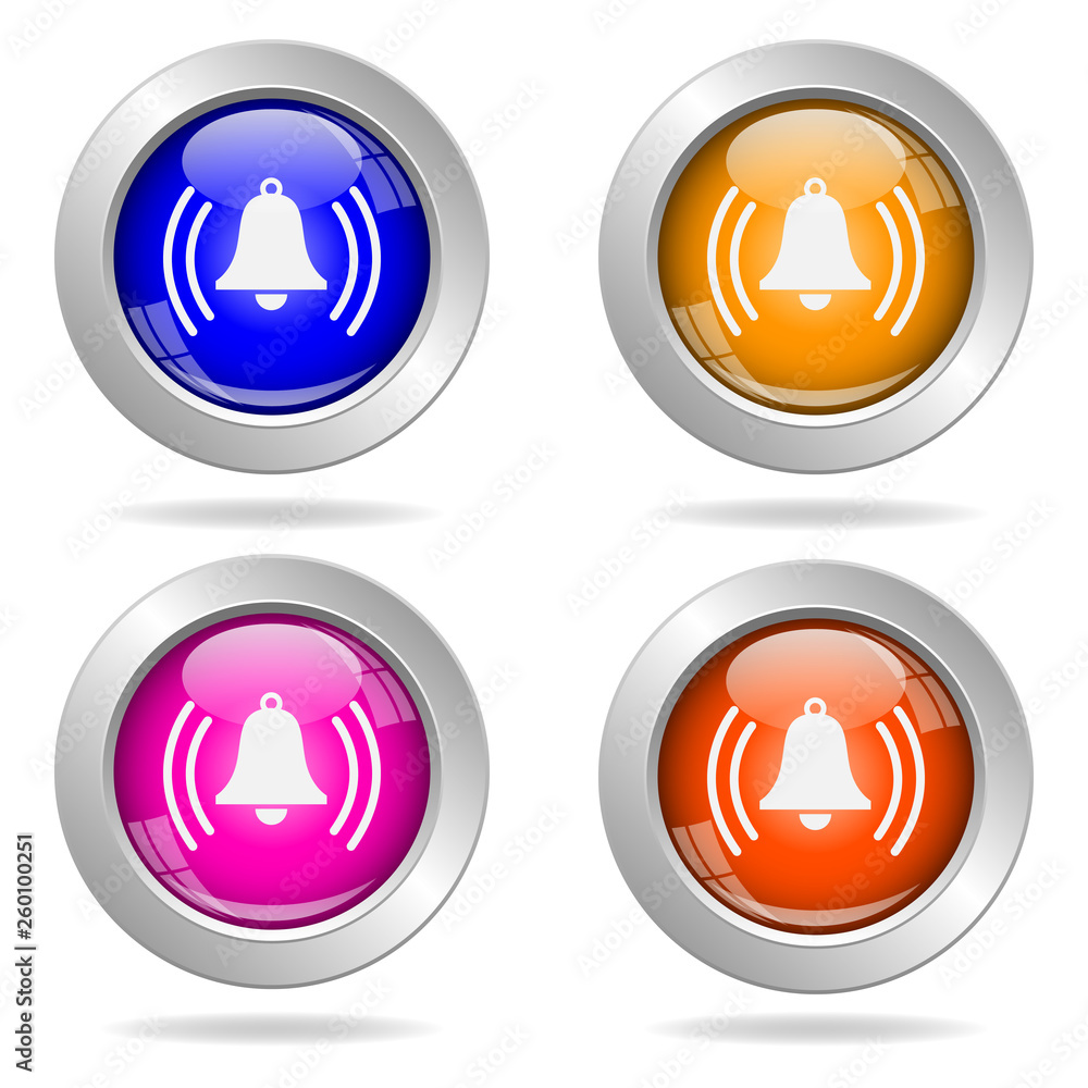 Set of round color icons. Bell icon Set of round color icons. Bell icon