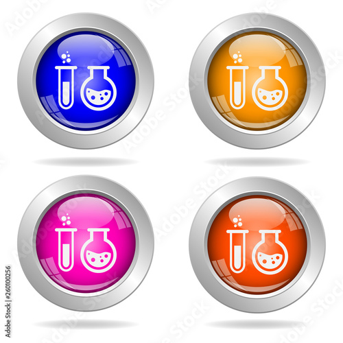 Set of round color icons. Chemistry icon